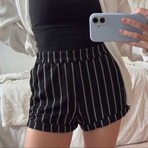 Forever 21 Black and White Striped Shorts